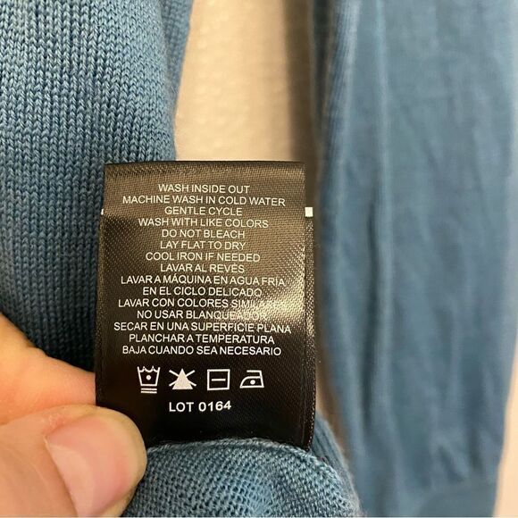 Katherine Barclay 100% Merino Extra Fine Wool Crewneck Sweater Teal Blue -L - Picture 6 of 9